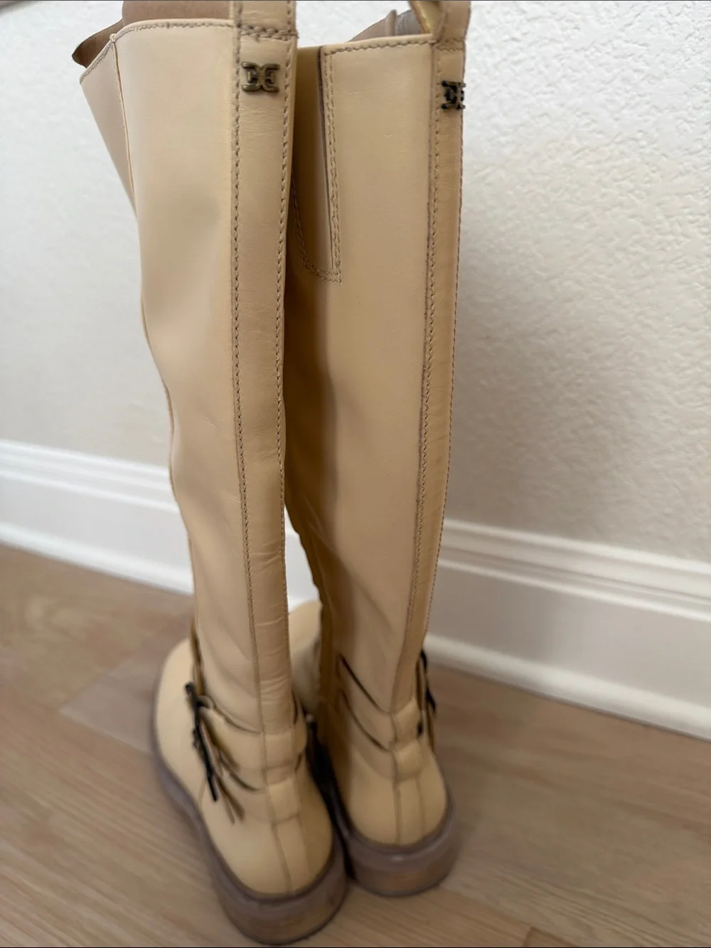 Sam Edelman Freda Boot.  Tall Cream Riding Boots.